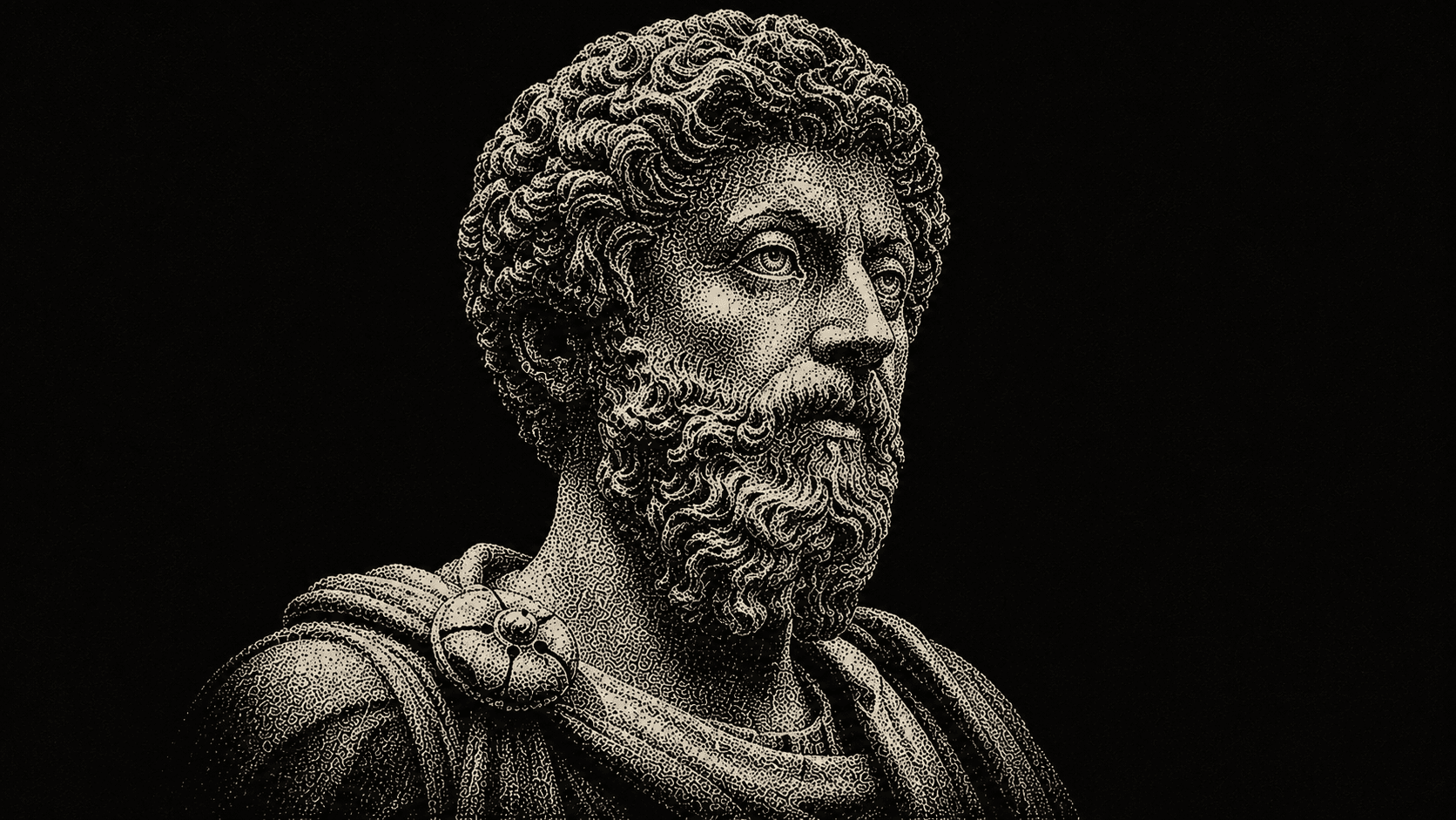 Stipple engraving of Marcus Aurelius